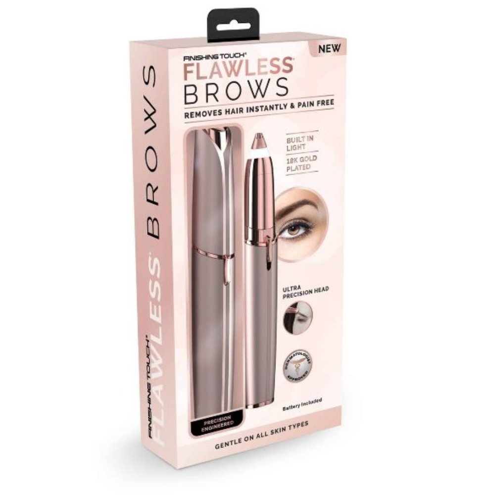 NWT finishing touch flawless brows cordless facial hair remover 18K gold…